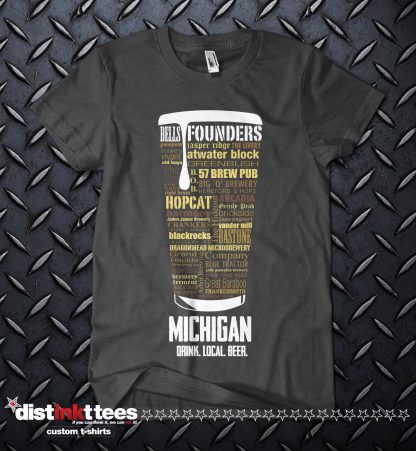 Michigan state Craft Beer Custom Shirt in Dark Heather