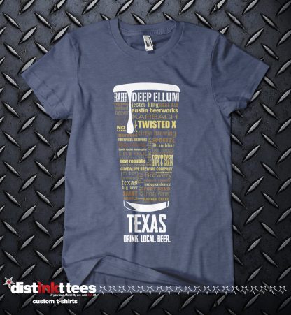 Vintage Blue Texas State Craft Beer Custom Shirt