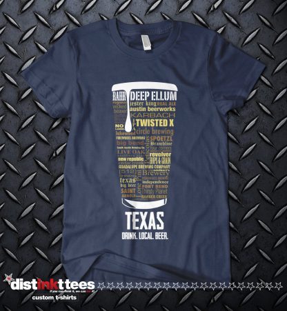 Navy Blue Texas State Craft Beer Custom Shirt