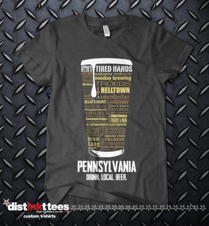 Pennsylvania state Craft Beer Custom T-Shirt in Dark Heather