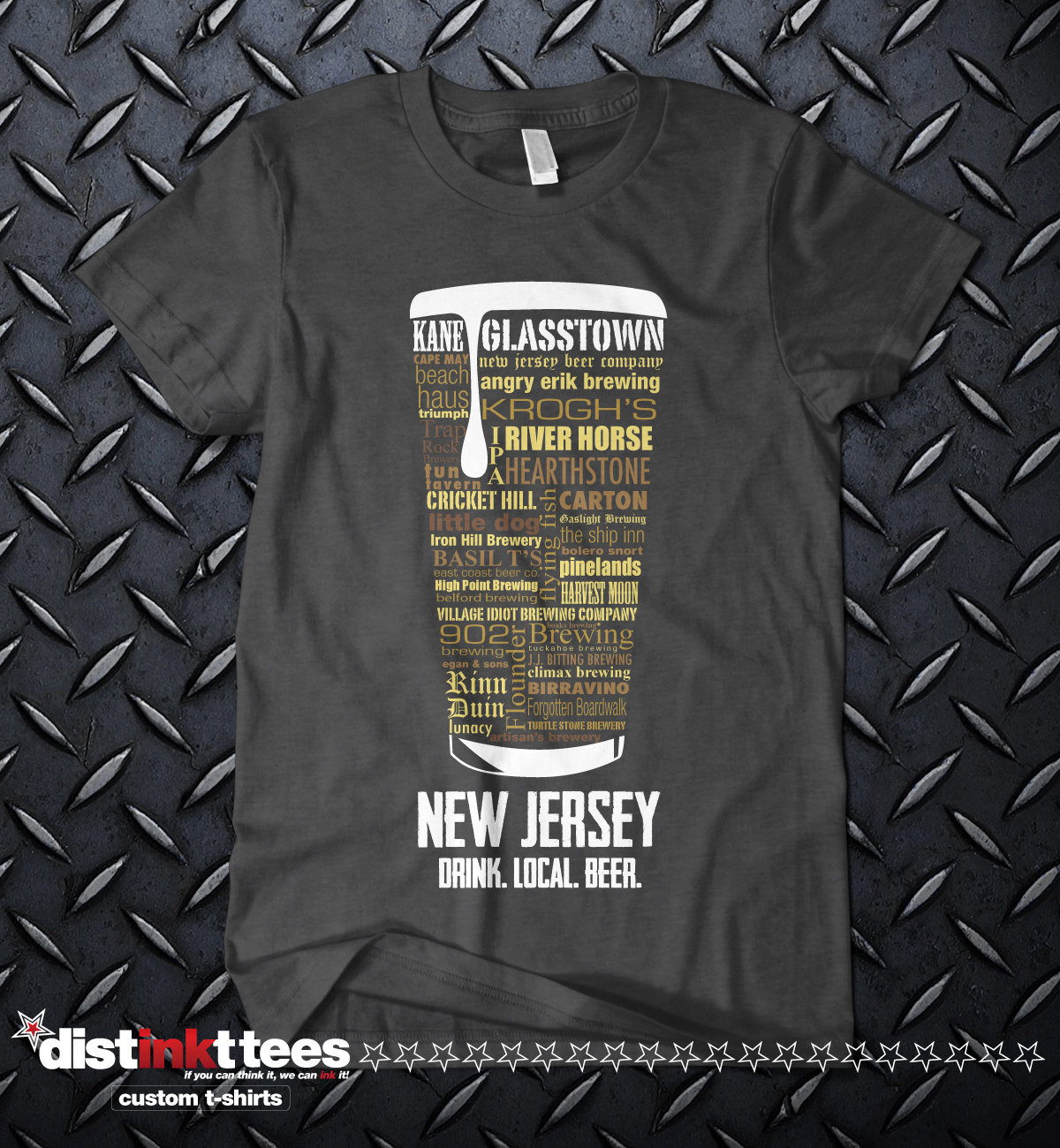 New Jersey State Craft Beer Custom Shirt designed by Distinkt Tees Ink