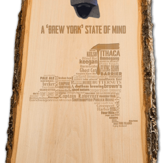 New York State Craft Beer laser engraved custom wooden wall mount bottle opener