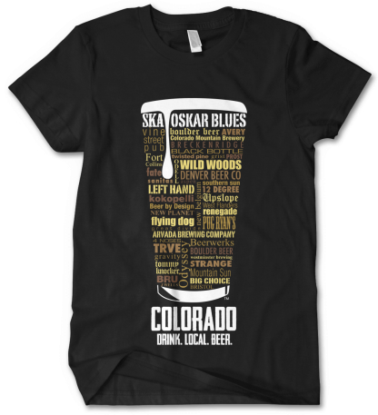 Colorado State Craft Beer Custom Shirt in Black by Distinkt Tees Ink