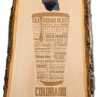 Colorado State Craft Beer Laser Engraved Wooden Wall Mount Bottle Opener