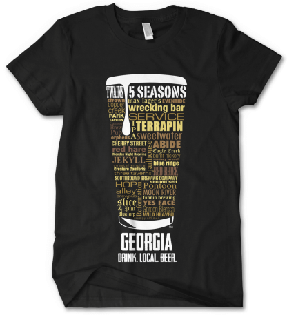 Georgia State Craft Beer Shirt in Black by Distinkt Tees