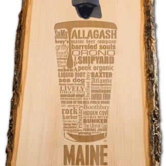 Maine State Craft Beer Laser Engraved Custom Wooden Wall Mount Bottle Opener