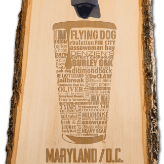 Maryland Washington DC Craft Beer Laser Engraved Custom Wooden Wall Mount Bottle Opener