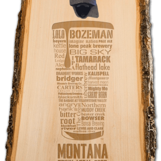 Montana State Craft Beer Laser Engraved Custom Wooden Wall Mount Bottle Opener