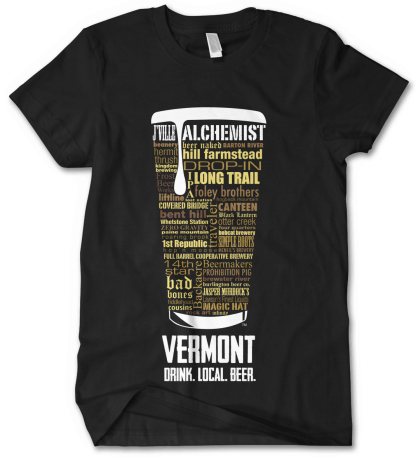 Vermont State Craft Beer Custom Shirt in Black designed by Distinkt Tees Ink