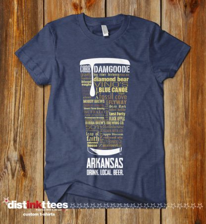 Arkansas state Craft Beer Shirt in Vintage Navy