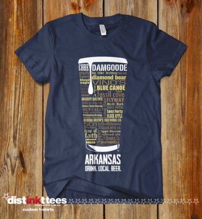 Arkansas state Craft Beer Shirt in Navy Blue