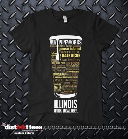 Illinois state Craft Beer Shirt in Black