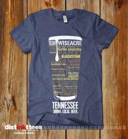 Tennessee state Craft Beer Shirt in Vintage Navy