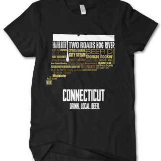 Connecticut State Craft Beers Typography Shirt in Black