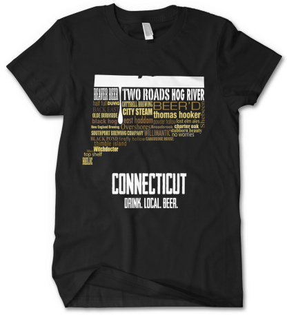 Connecticut State Craft Beers Typography Shirt in Black