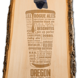Oregon State Craft Beer Laser Engraved Custom Wooden Wall Mount Bottle Opener
