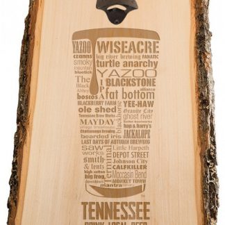 Tennessee State Craft Beer Laser Engraved Custom Wooden Wall Mount Bottle Opener