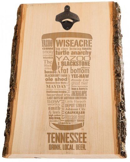 Tennessee State Craft Beer Laser Engraved Custom Wooden Wall Mount Bottle Opener