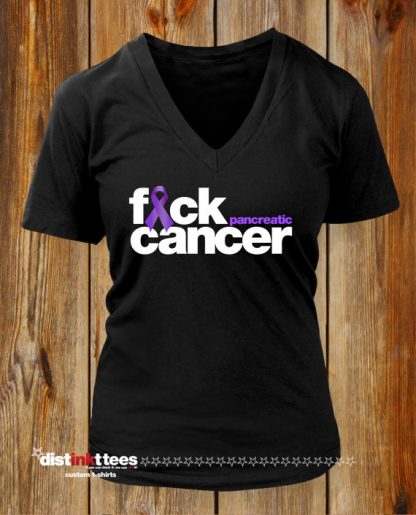 Fuck Pancreatic Cancer Women's V-Neck T-Shirt