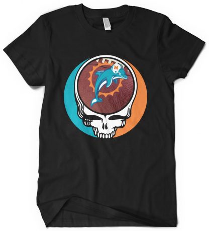 Grateful Dead Miami Dolphins Custom Printed NFL T-shirt