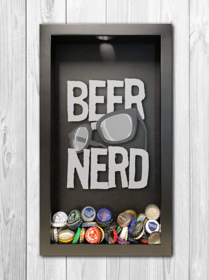 Beer Nerd Laser Engraved Custom Shadow Box Beer Cap Collector