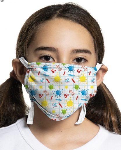 Children's protective face mask with math designs