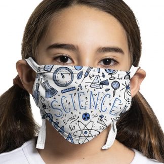 Children's protective face mask with science design