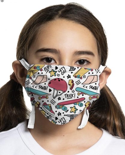 Kids protective face mask witrh dinosaur design