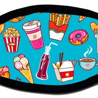 Protective face mask with cartoon food design