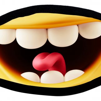 Protective face mask with funny smiley face design