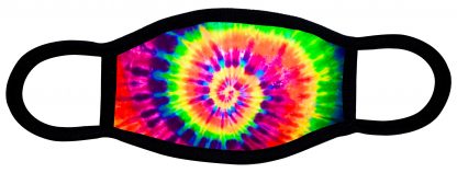 Tie dye spiral designed protective face mask